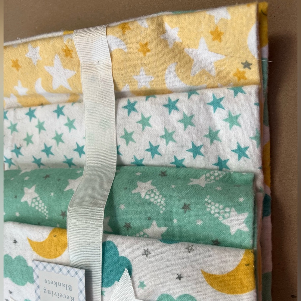 Zak & Zoey Baby Blanket SET infant flannel receiving star moon all cotton NEW
